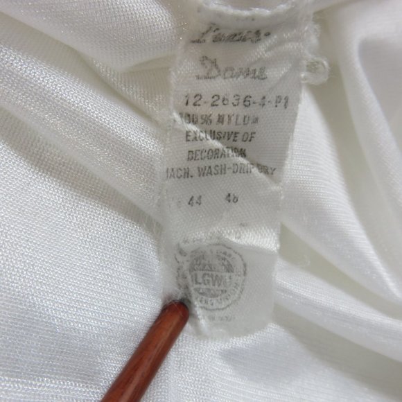 Vintage 70s Full Length White Nylon Half Slip Womens L Lace Hem USA Union Tag - Picture 6 of 10